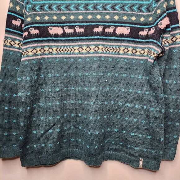 Woolrich Fair isle Sweater Pullover Wool Mohair Sheep Diana Green Womens Large - Picture 11 of 14